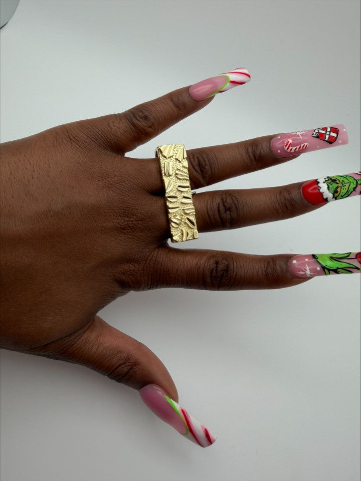 Two finger nugget ring