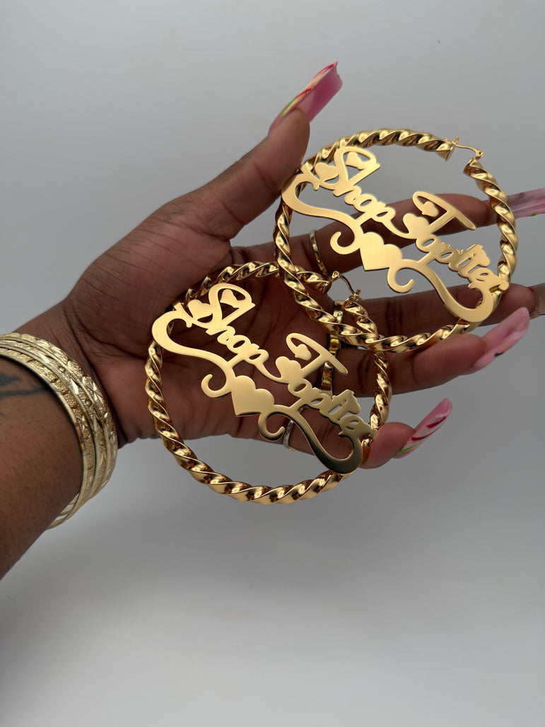 Customized Name Hoops Light Twist