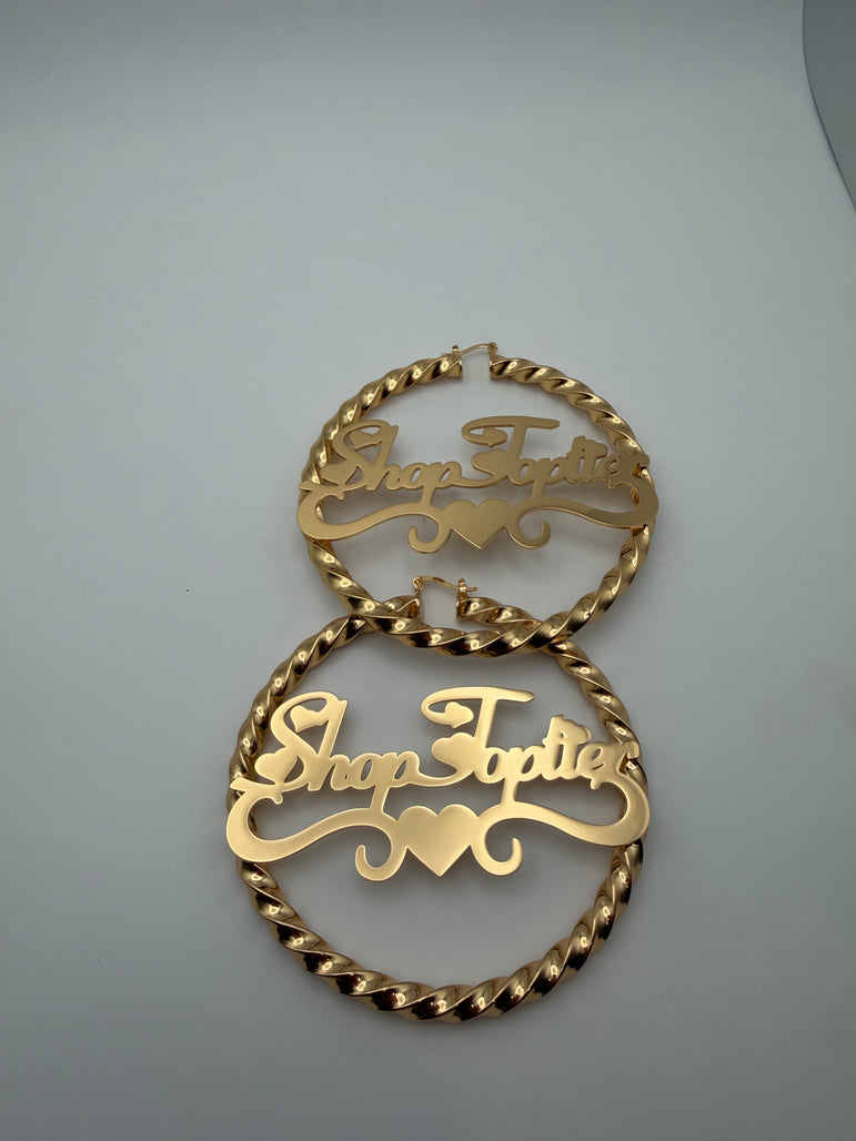 Customized Name Hoops Light Twist