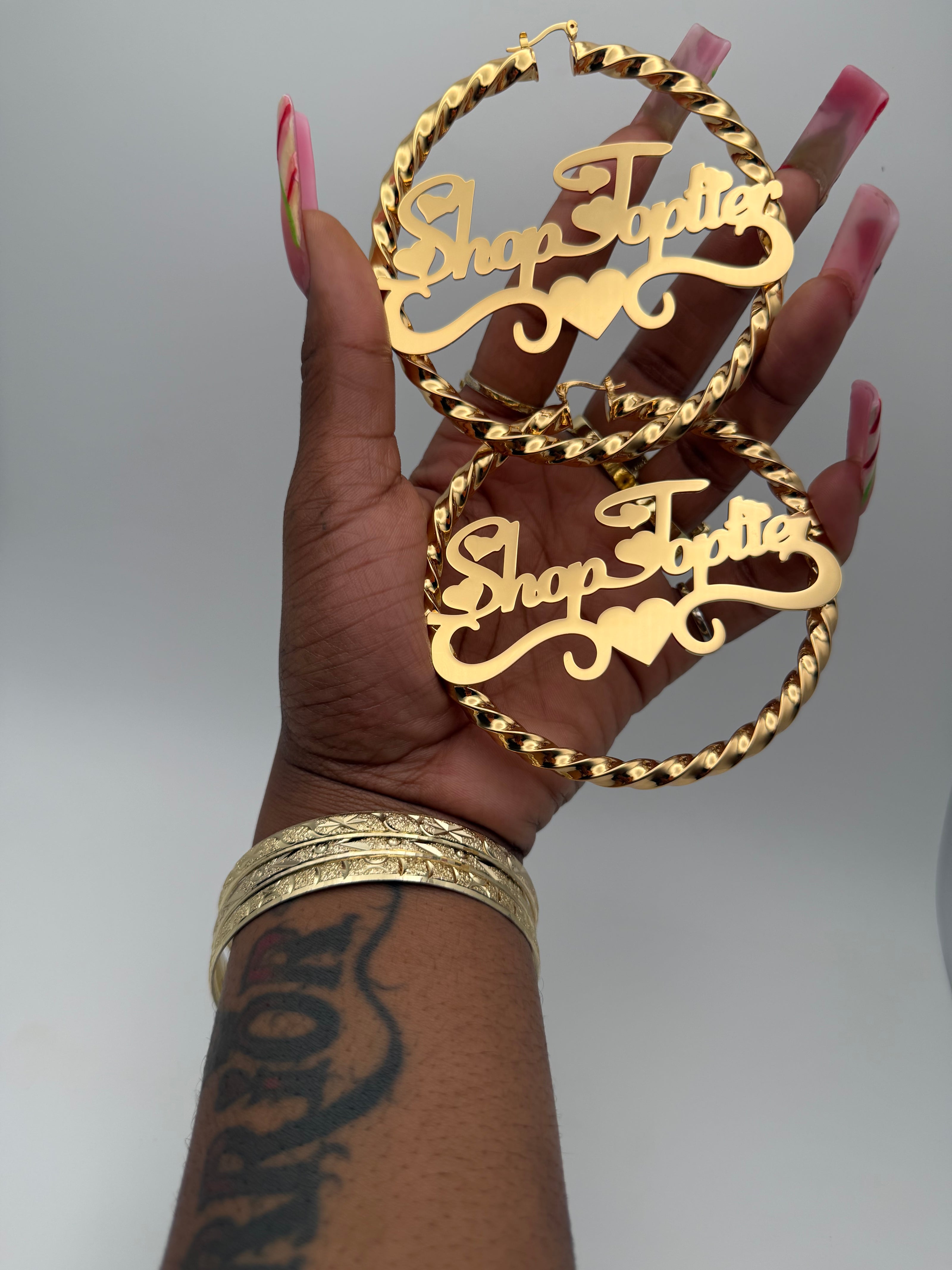 Customized Name Hoops Light Twist