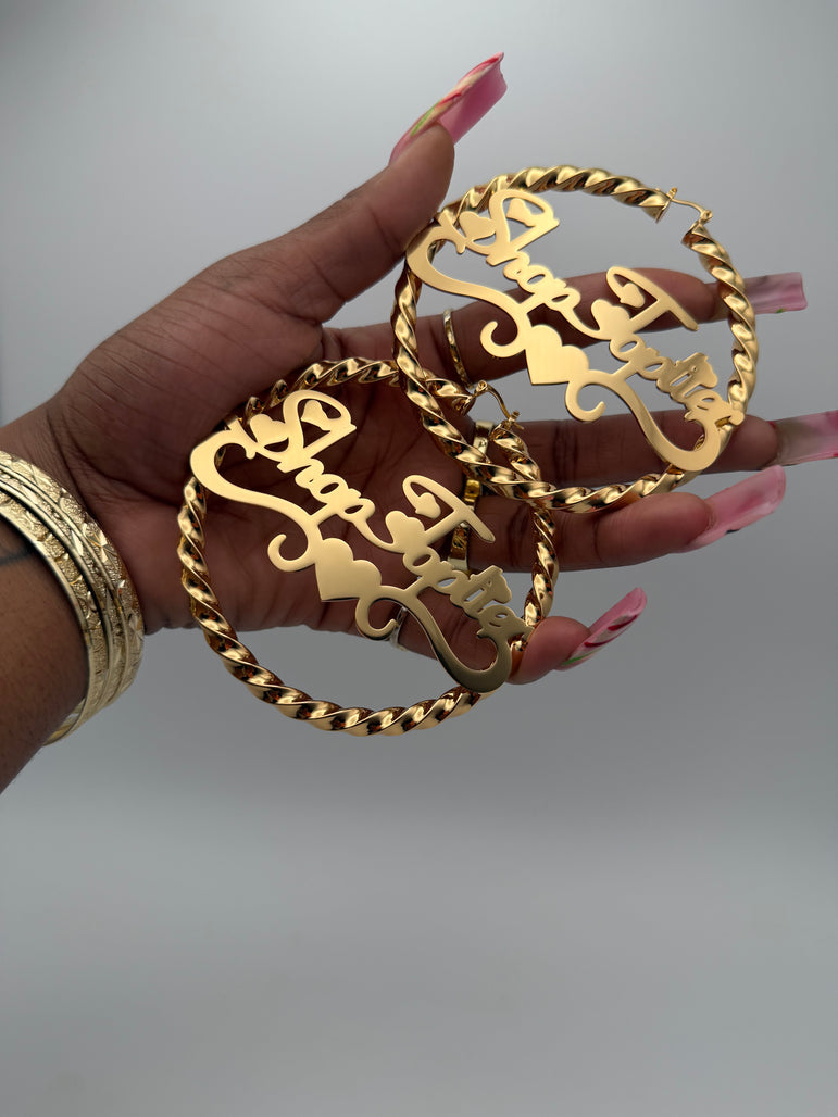 Customized Name Hoops Light Twist