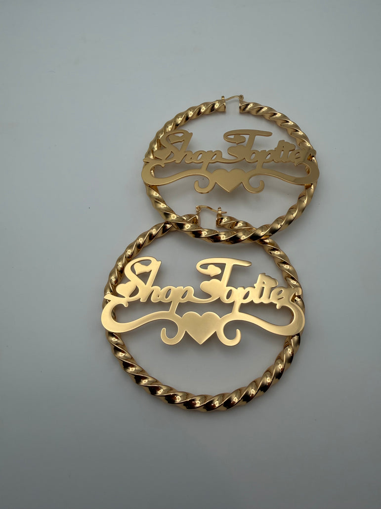 Customized Name Hoops Light Twist