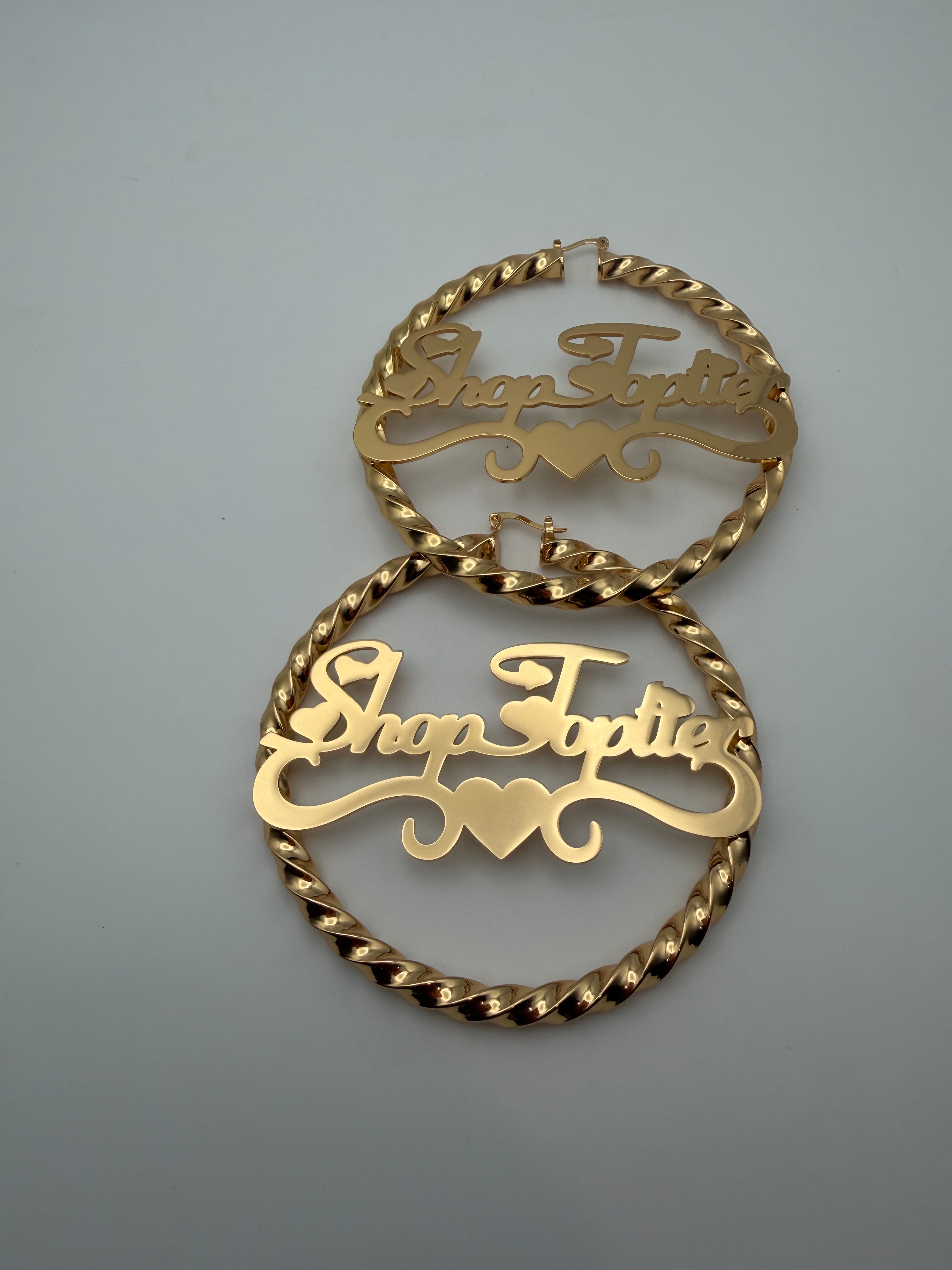 Customized Name Hoops Light Twist