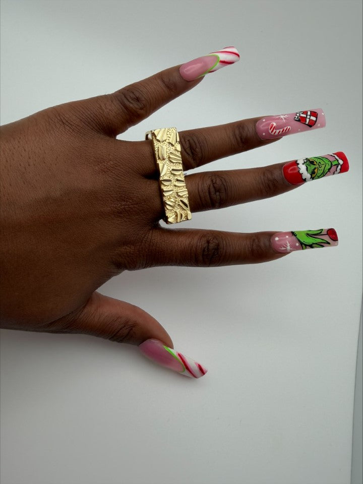 Two finger nugget ring